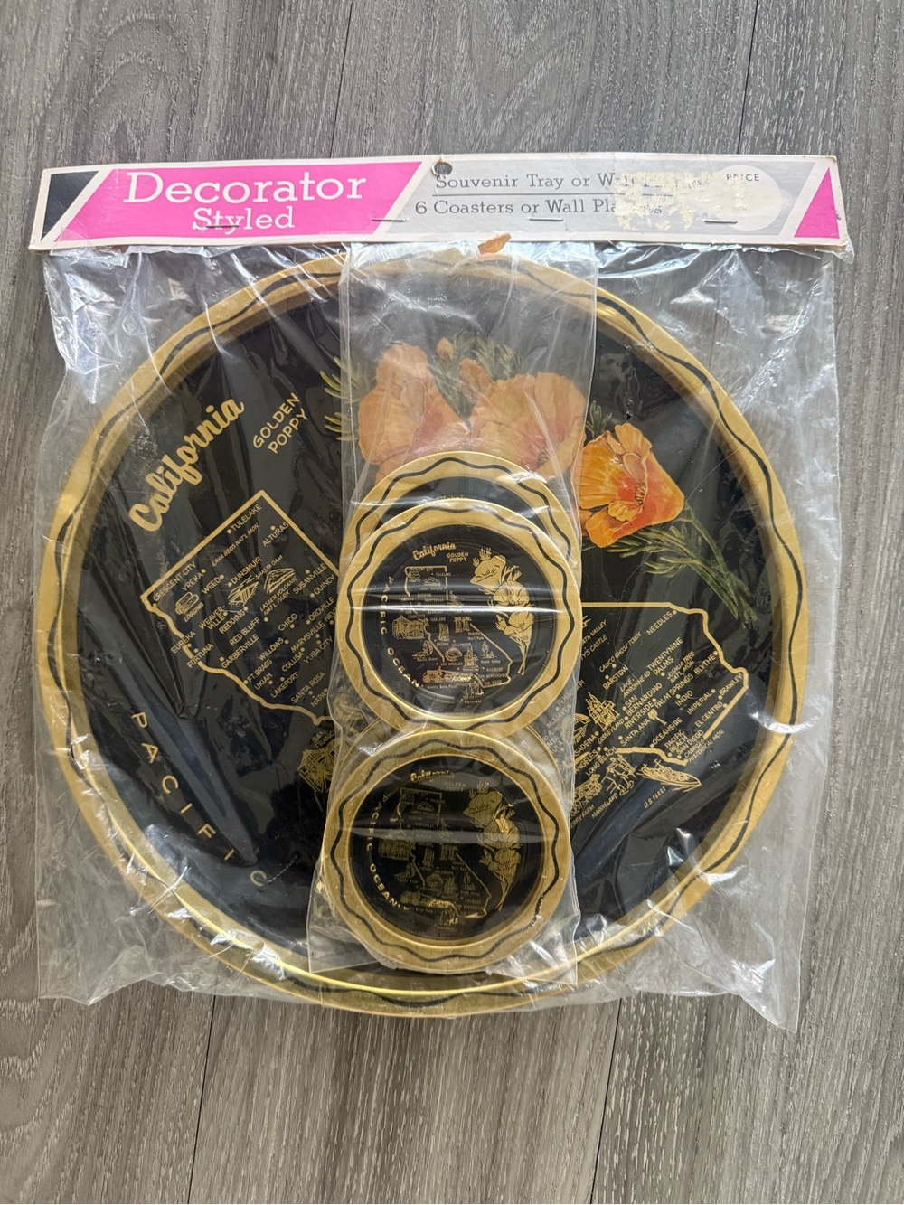 Vintage Serving Tray and Coasters